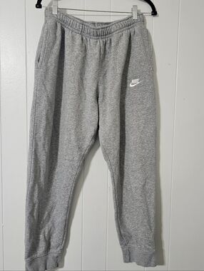 Nike Sweatpants Mens Large Gray Joggers Swoosh Athletic Fleece Lounge Pants